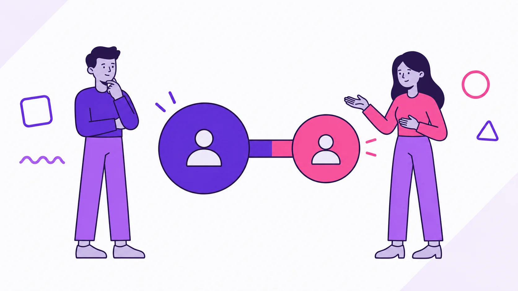 Two partners comparing different income circles and a shared proportional bill split.