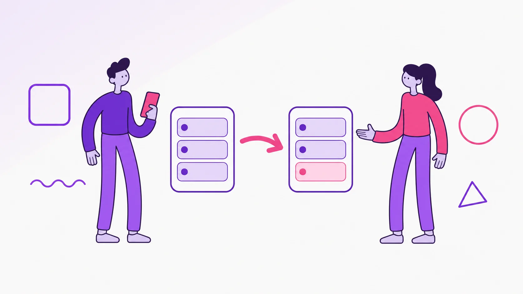 Two partners looking at a month-to-month bill copy flow in dividi.